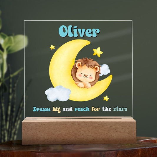 Personalized Night Light with Moon & stars, Сustom Name Night Light, Kids Room Lamp,Custom name light Personalized night light for Children