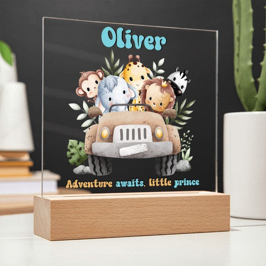 Jungle Theme personalized night light, Kids room Decor, Baby Shower gifts, Kids room lamp, Custom name light personalized children's night