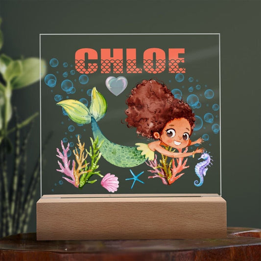 Mermaid Nightlight for kids Room Decor, Personalized Night light, Custom Name night light, Children's night light Baby name sign lamp gift