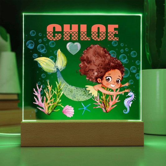Mermaid Nightlight for kids Room Decor, Personalized Night light, Custom Name night light, Children's night light Baby name sign lamp gift