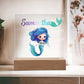 Mermaid Kids Personalized Acrylic Night Light,Perfect Birthday Gift for Girls,Custom Name  Led Kids Bedroom Decor, Ocean theme nursery decor