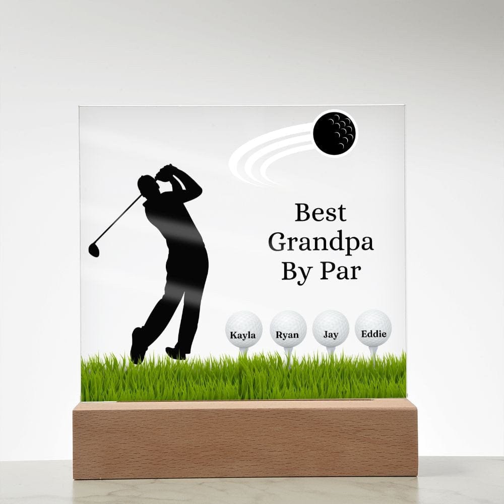 Fathers Day Gift Golf, Best Grandpa By Par Golf Acrylic Plaque, Personalized Gift For Grandfather, Golf Gift For Men, Fathers Day Gift For Grandpa