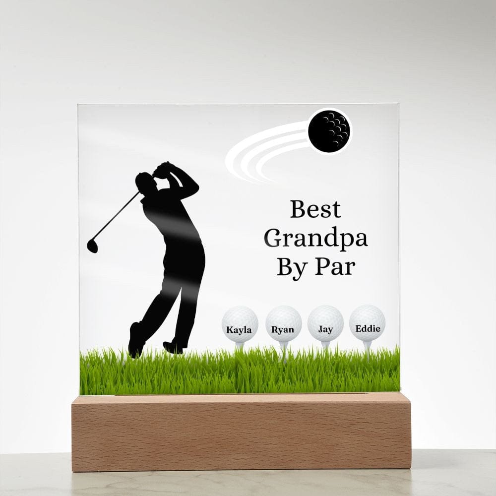 Fathers Day Gift Golf, Best Grandpa By Par Golf Acrylic Plaque, Personalized Gift For Dad, Golf Gift For Men, Fathers Day Gift For Grandpa