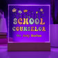 School Counselor Desk Sign,Guidance Counselor Office Decor,Personalized acrylic desk,Custom Office Decor , New Job Gift, Desk Name Plate LED