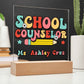 School Counselor Desk Sign,Guidance Counselor Office Decor,Personalized acrylic desk,Custom Office Decor , New Job Gift, Desk Name Plate LED