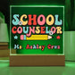 School Counselor Desk Sign,Guidance Counselor Office Decor,Personalized acrylic desk,Custom Office Decor , New Job Gift, Desk Name Plate LED