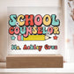 School Counselor Desk Sign,Guidance Counselor Office Decor,Personalized acrylic desk,Custom Office Decor , New Job Gift, Desk Name Plate LED
