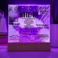 Daily She is Affirmations Acrylic Plaque Daily reminders LED Light Decor Mental Health Well being Art Motivational Decor Self Love
