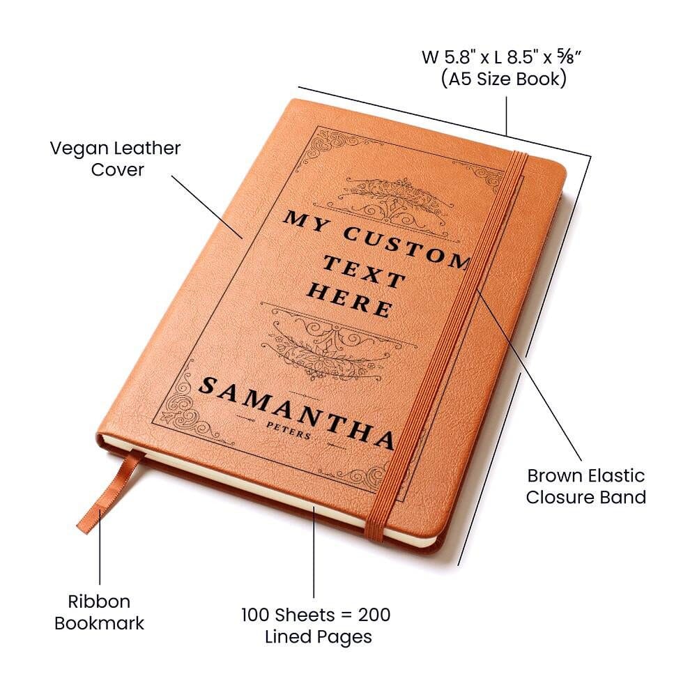 Personalized Vegan Leather Journal For Women Vintage Style Hardcover Novelty Secret Diary Gift For Her Unique Custom Wedding Gift for Couple