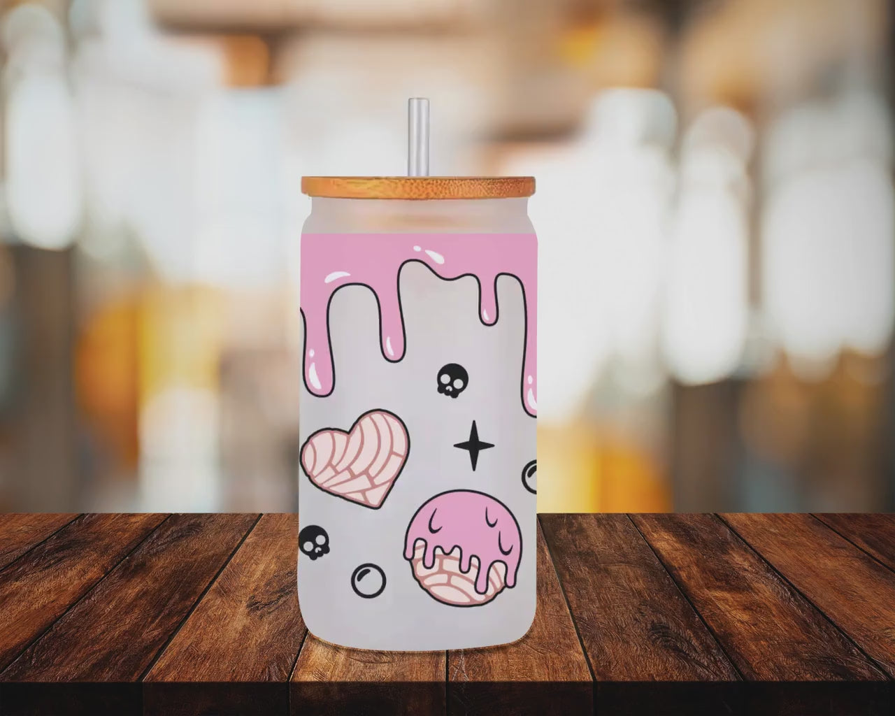 Poison Conchas Can Tumbler Pan Dulce Glass Cup Mexican gifts, Pink coffee tumbler, conchas mexicanas spooky conchas coffee cup Mexican sweet