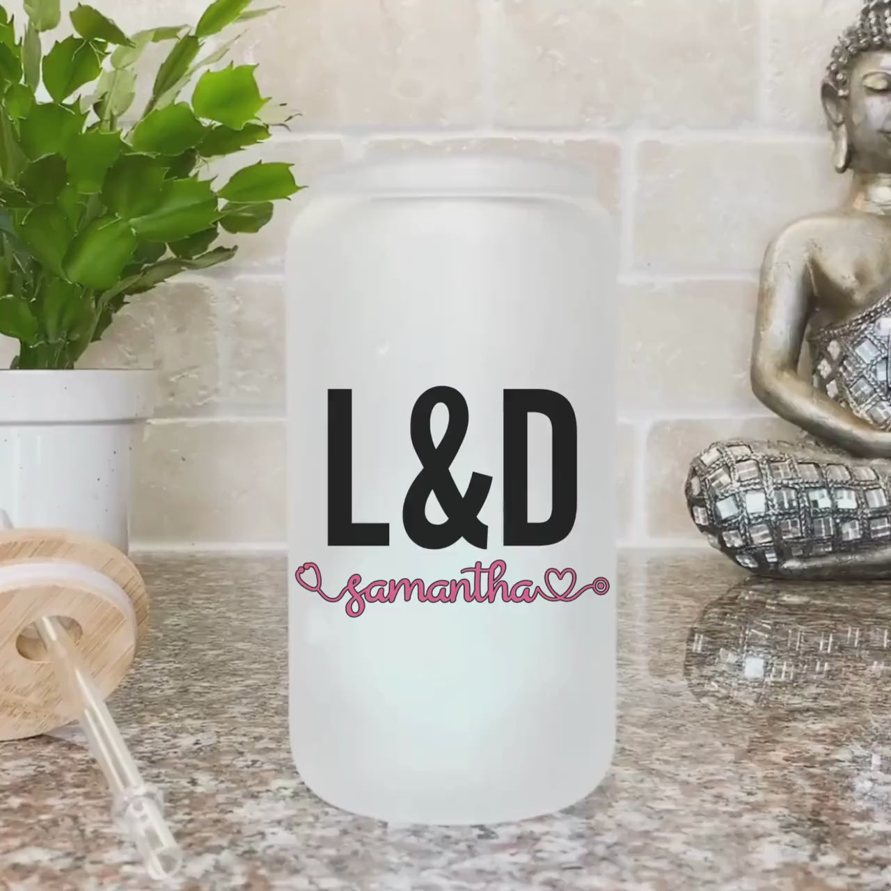 Labor And Delivery Nurse Gift Iced Coffee Cup Birth Coach Coffee Tumbler Doula Gift L&D Nurse Glass Cup Postpartum Doula Birth Companion