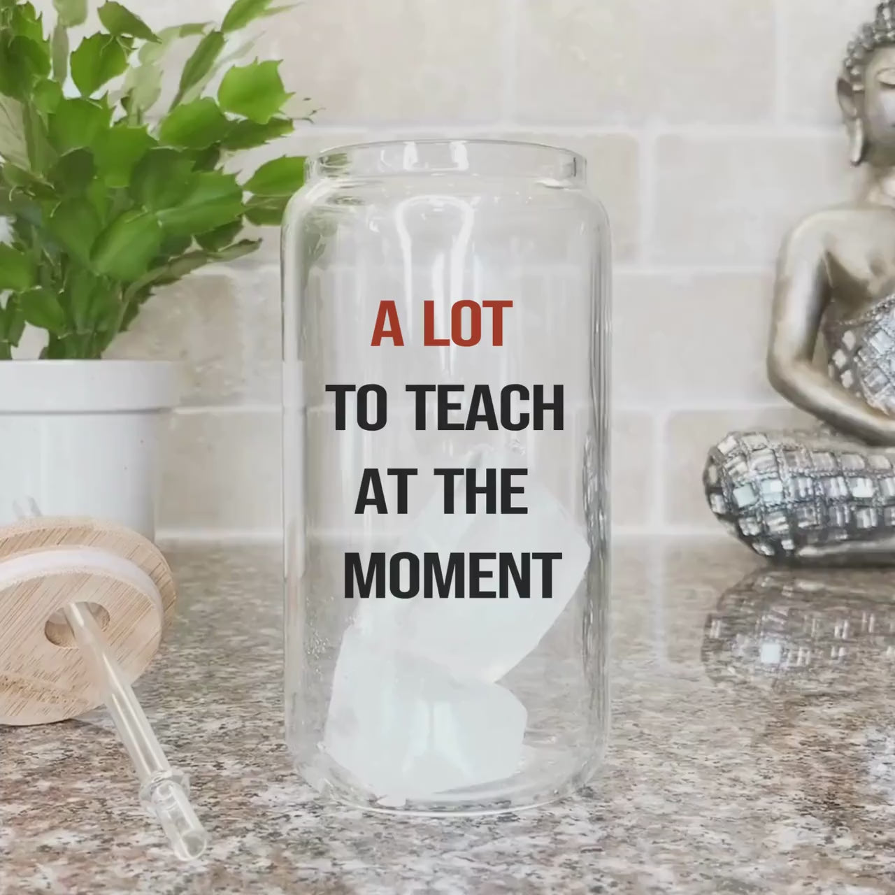 A lot to teach at the moment Iced Coffee Cup Trendy Teacher Gift Frosted Tumbler with Straw Funny Teacher Glass Can Tumbler Gift for her