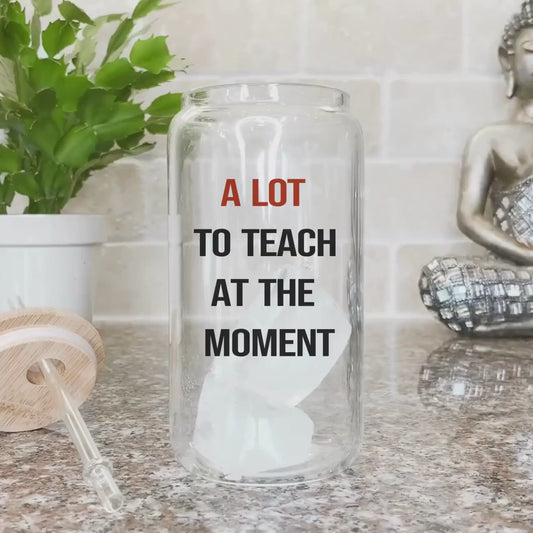 A lot to teach at the moment Iced Coffee Cup Trendy Teacher Gift Frosted Tumbler with Straw Funny Teacher Glass Can Tumbler Gift for her