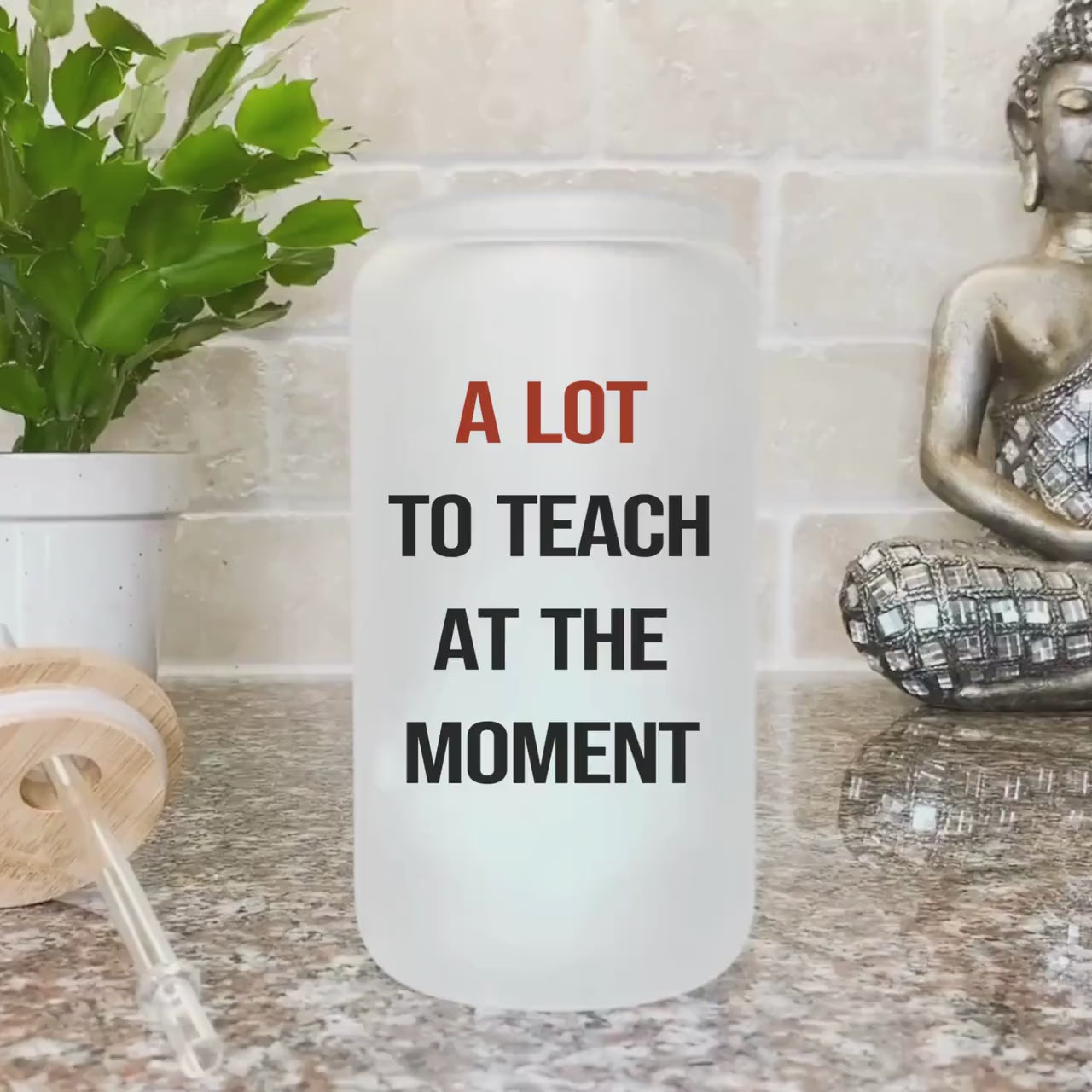 A lot to teach at the moment Iced Coffee Cup Trendy Teacher Gift Frosted Tumbler with Straw Funny Teacher Glass Can Tumbler Gift for her