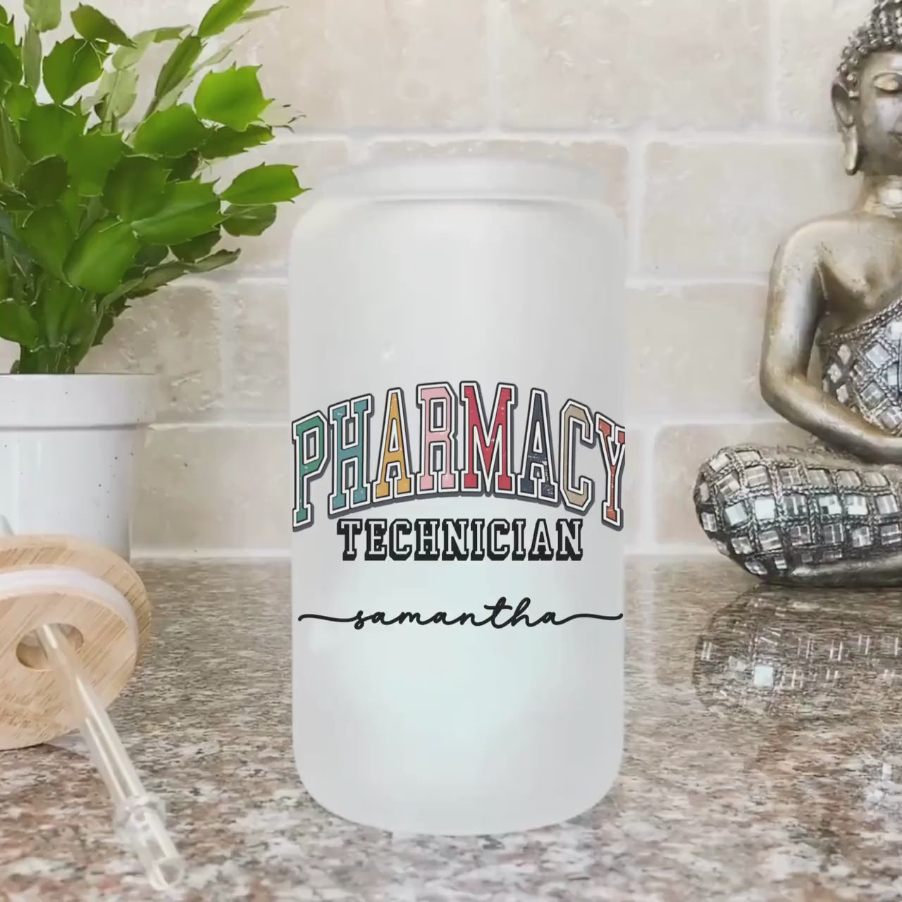 Pharmacy Technician Gift Personalized Pharmacy Student Ice Coffee Cup Pharmacy Tech Gift Cup Pharmacist Glass Tumbler Pharmacy Week