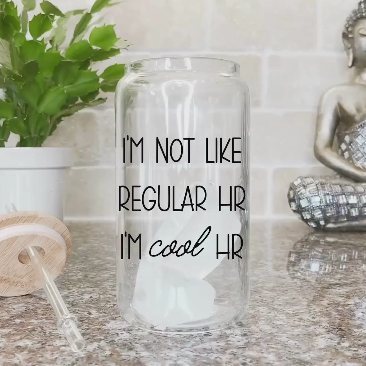I'm not like regular HR I'm cool Hr Human Resources Iced Coffee Cup HR Funny Frosted Tumbler with Straw HR department humor Beer Glass gift