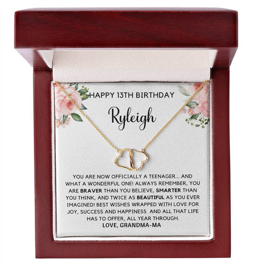 Personalized Granddaughter 13th birthday Necklace