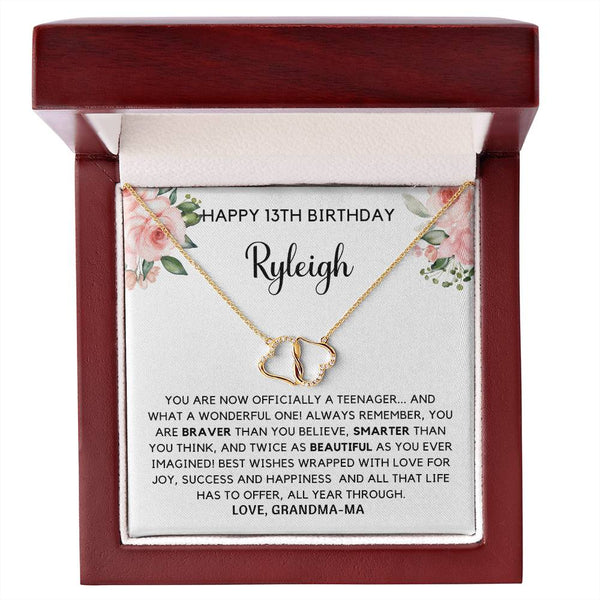Happy 13th Birthday Official Teenager Love Knot Necklace, 13th Birthda -  Custom Giant