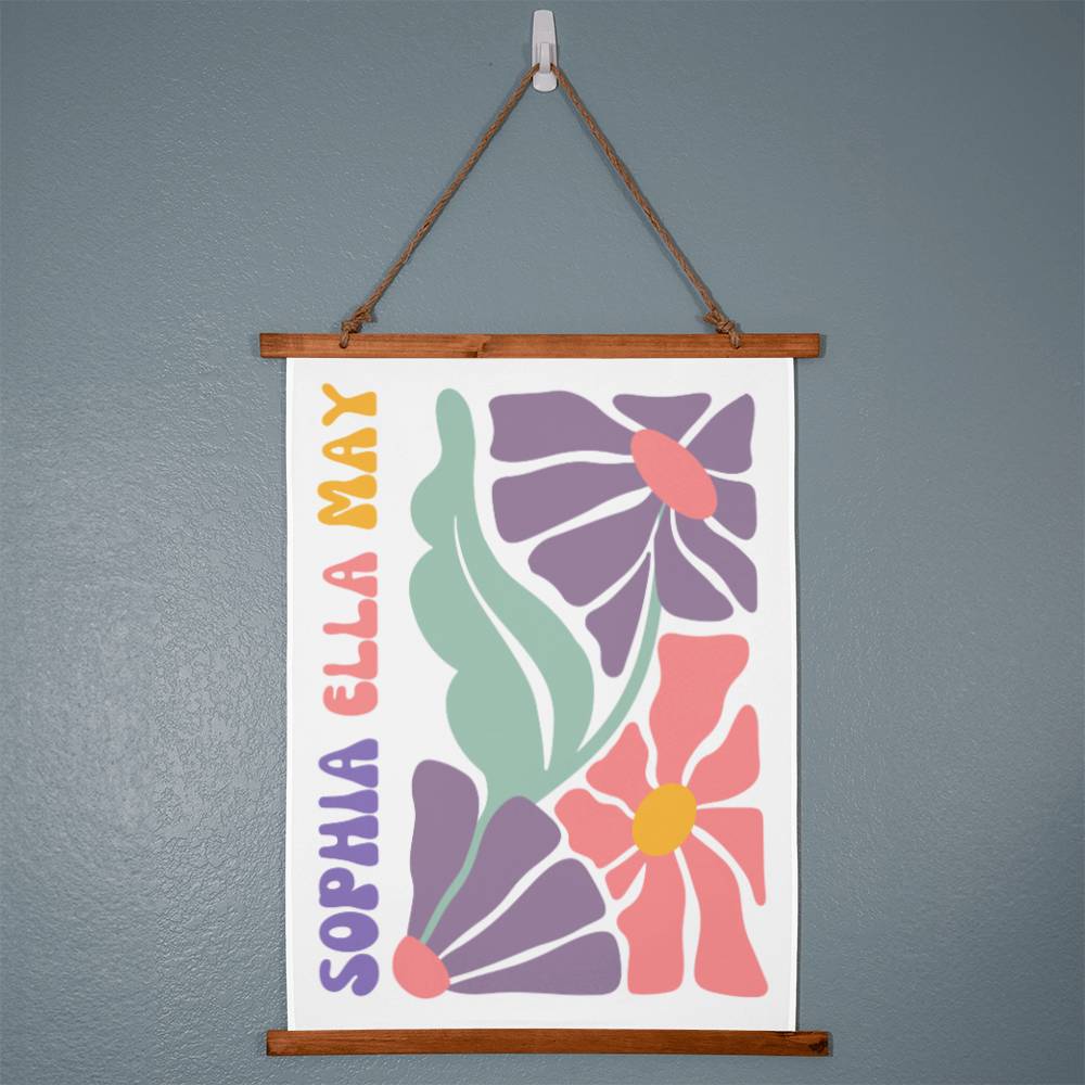 Retro Matisse Style Wall Tapestry Personalized Name Wall Hanging Tapestry