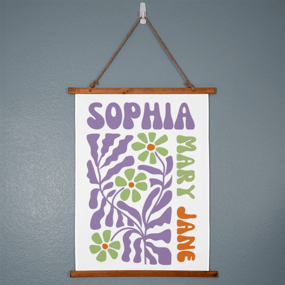 Retro Matisse Style Wall Tapestry Personalized Name Wall Hanging Tapestry