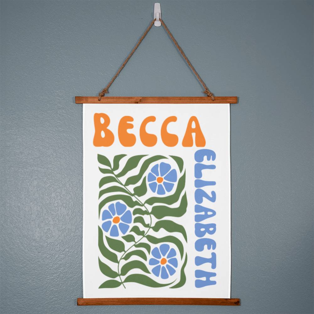 Retro Matisse Style Wall Tapestry Personalized Name Wall Hanging Tapestry