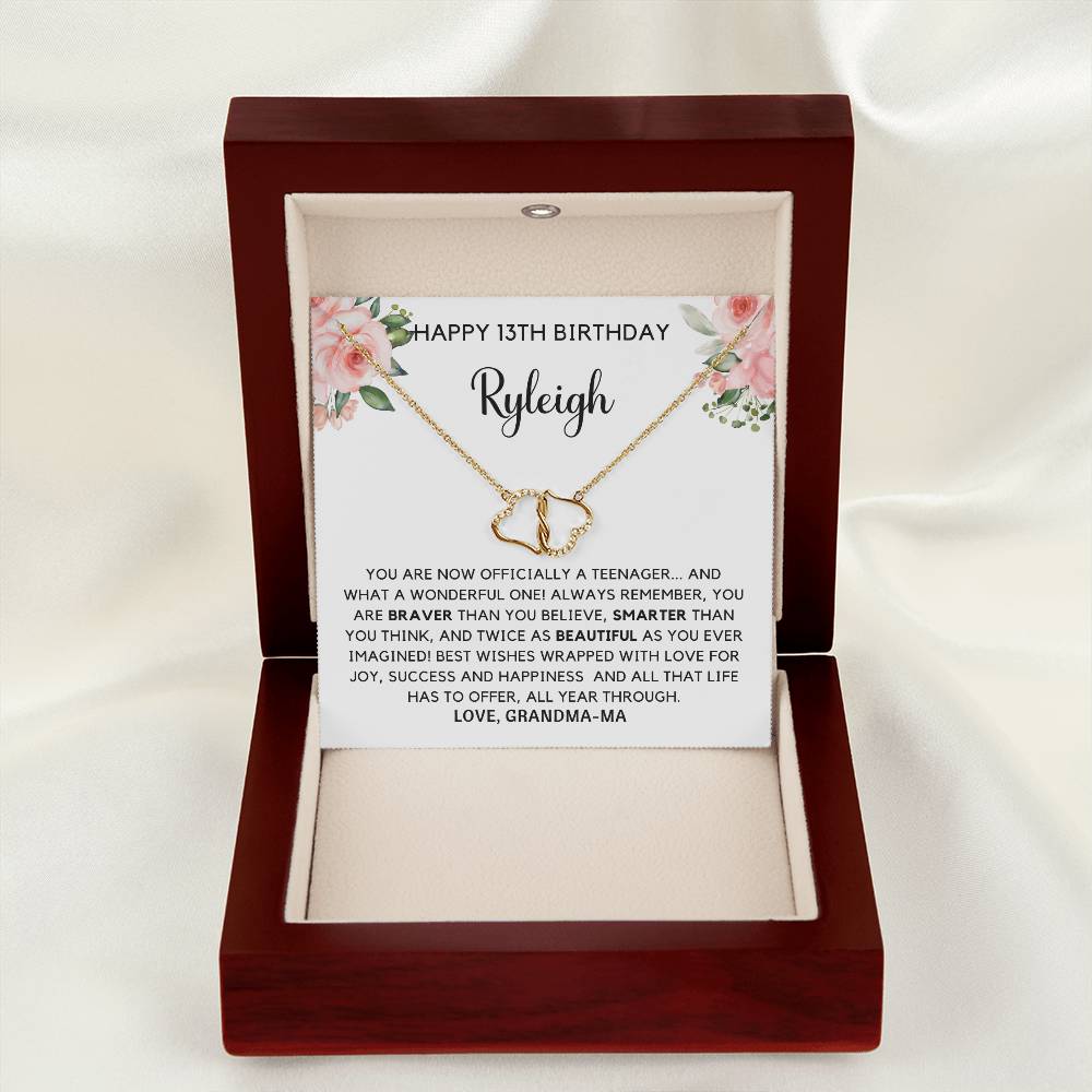 Personalized Granddaughter 13th birthday Necklace