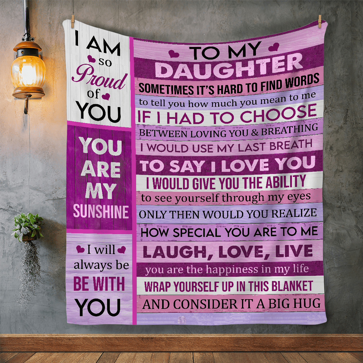 Pink To my Daughter From Mom or Dad Blanket