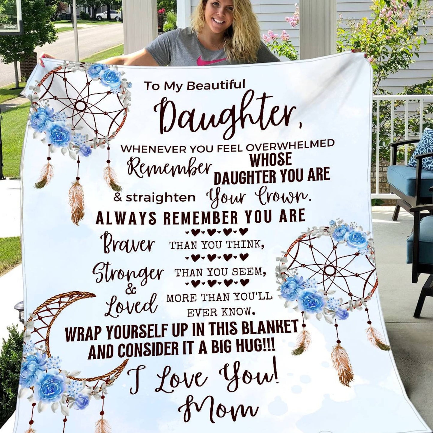 Dreamcatcher Blue Daughter Blanket from Mom