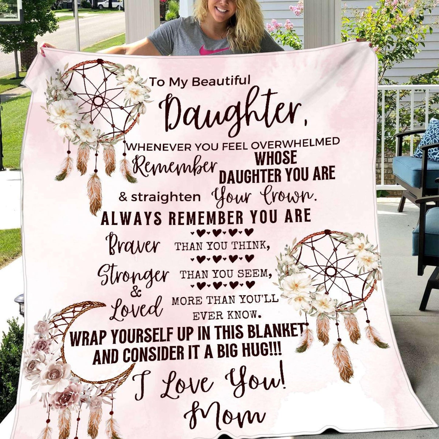 Dreamcatcher Pink Mom to Daughter Blanket