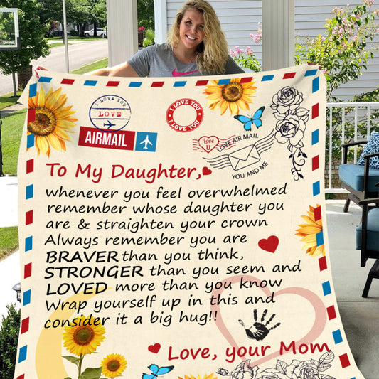 Braver Stronger Mom To Daughter Blanket