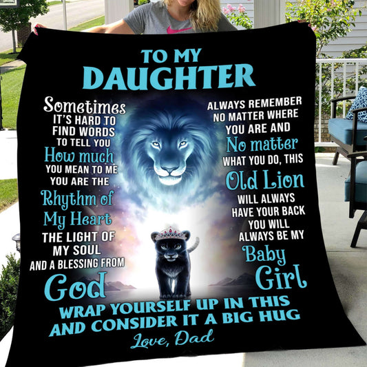 Baby Girl Lion Dad to Daughter Blanket
