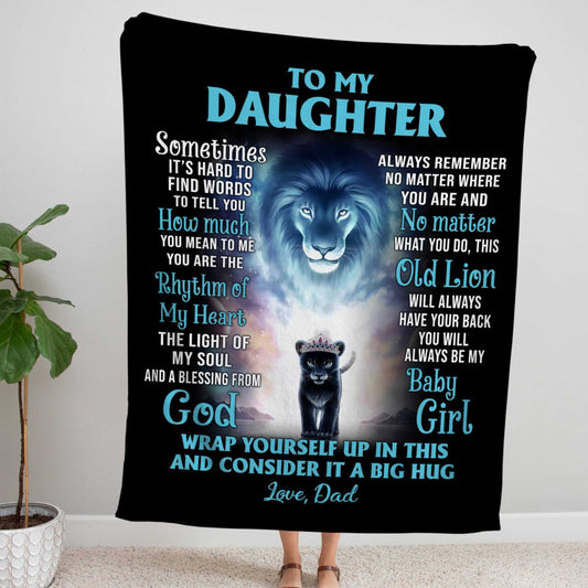 Baby Girl Lion Dad to Daughter Blanket