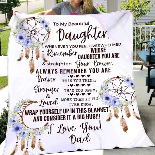 Purple Dreamcatcher Dad to Daughter Blanket