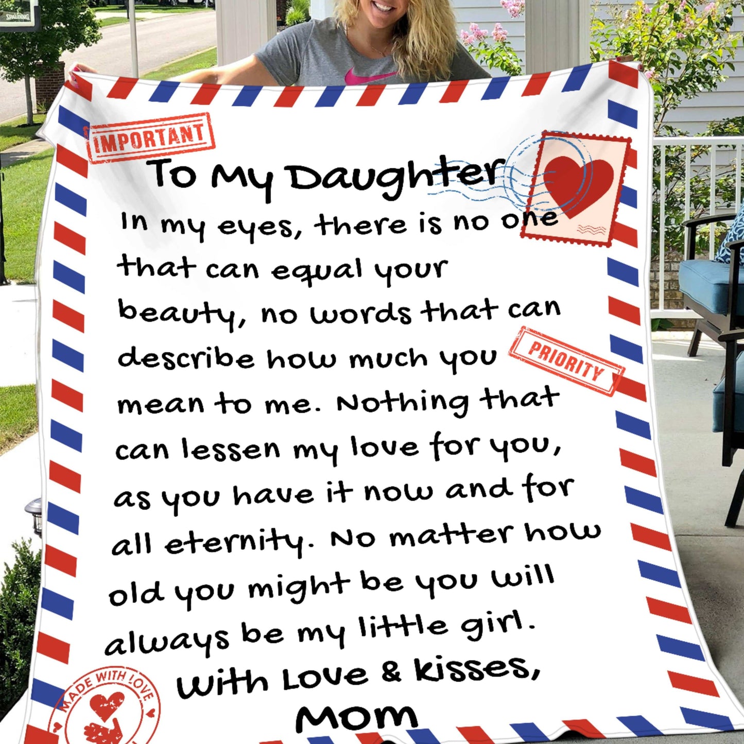 Mom to Daughter Letter Blanket