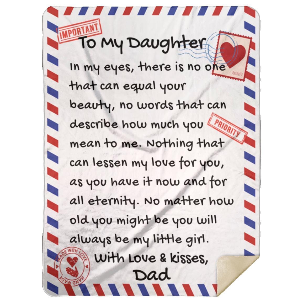Dad to Daughter Letter Blanket