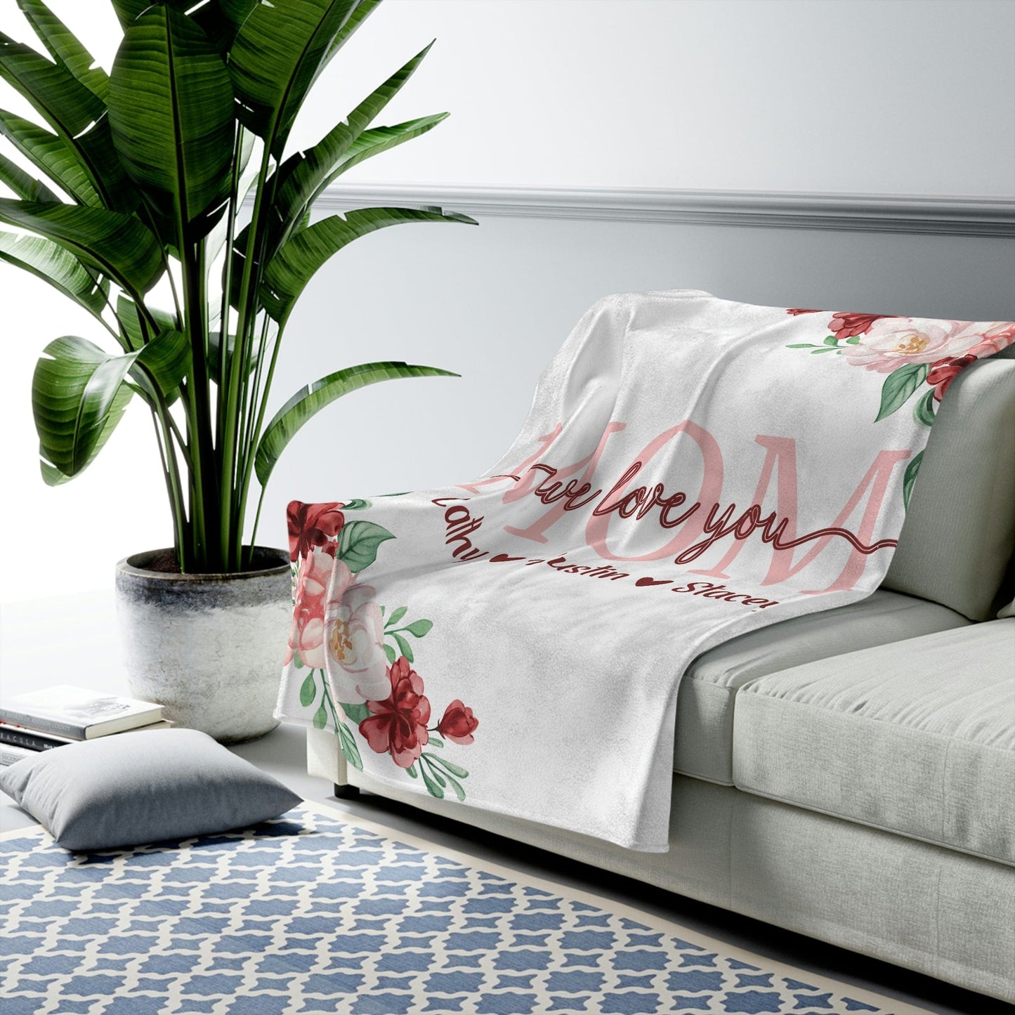 We love you Mom- Personalized Blanket