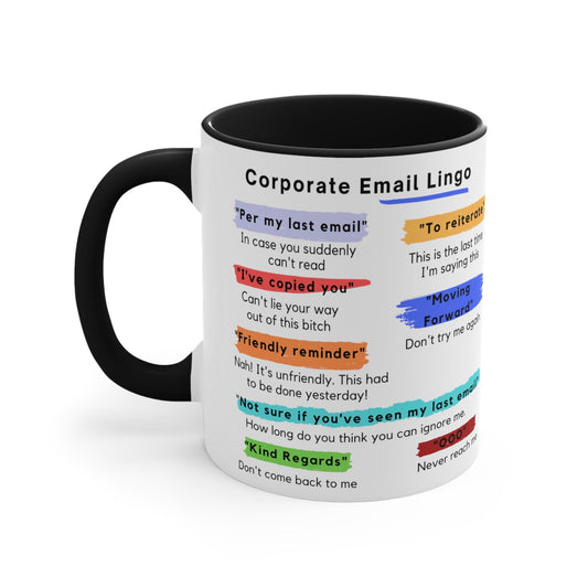 Corporate Email Lingo Mug-Boss Coworker Gift-Office Humor- Secret santa gift