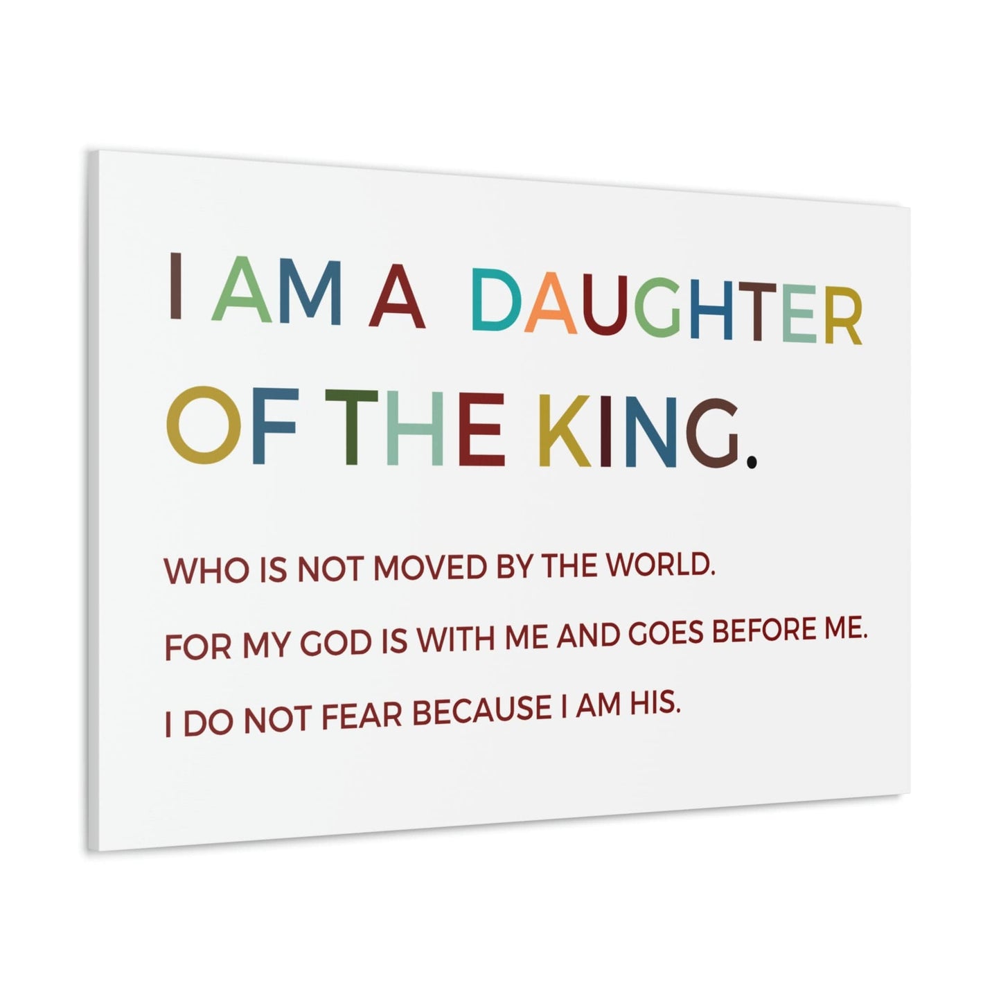 I am a Daughter of the King Wall Art Canvas , Nursery Wall Decor, Kids Room Decor