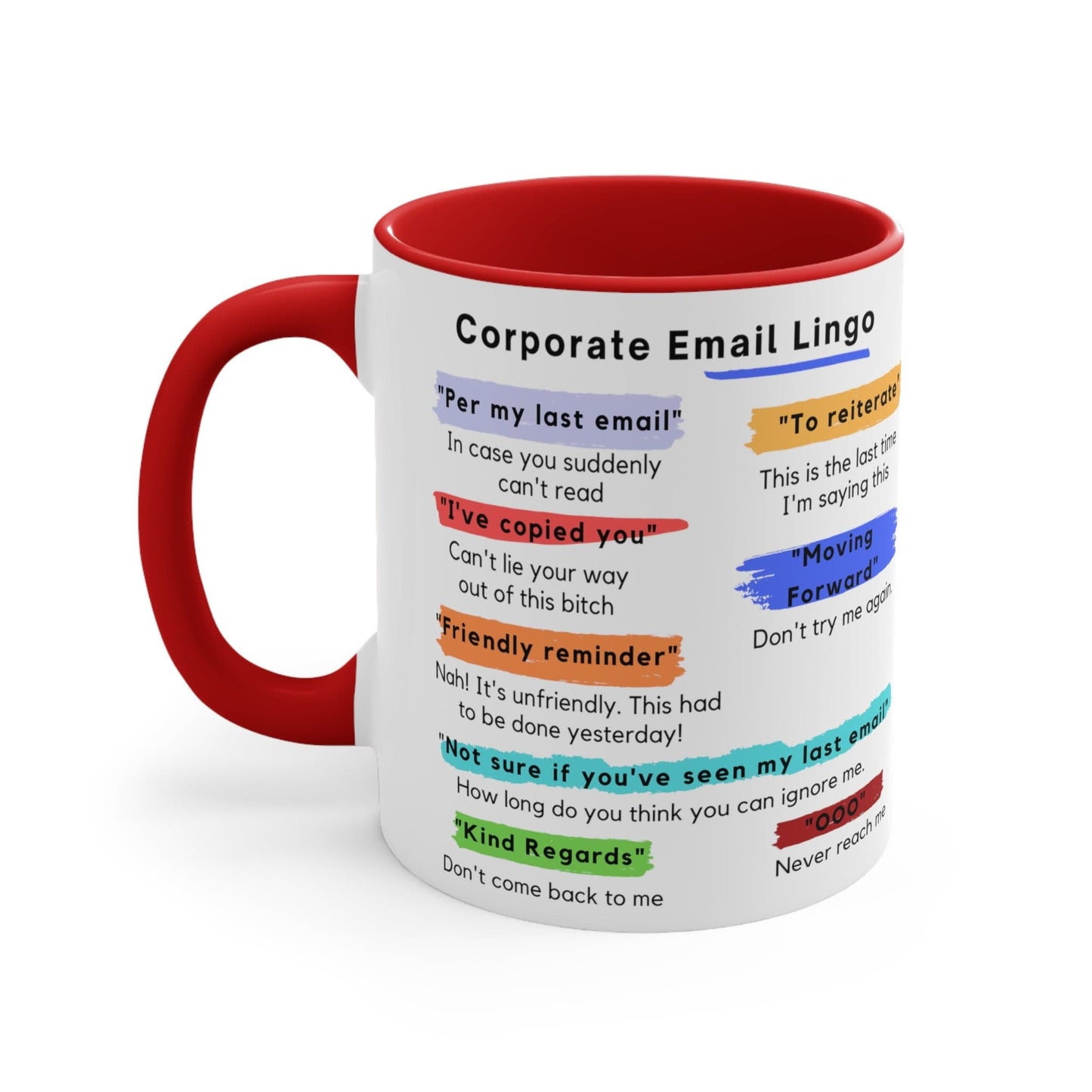 Corporate Email Lingo Mug-Boss Coworker Gift-Office Humor- Secret santa gift