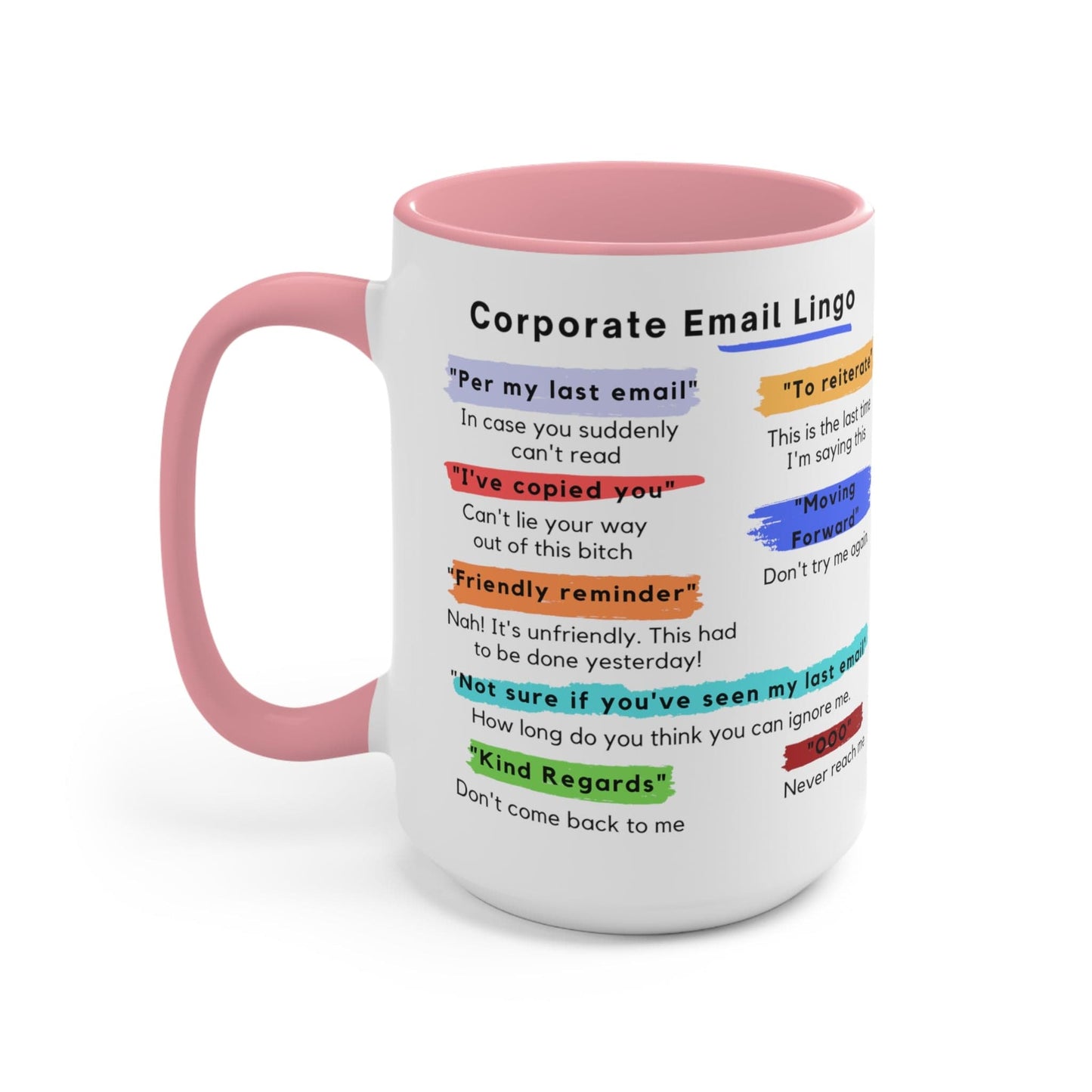 Corporate Email Lingo Two Tone Mug-Coworker Gift-Office Humor