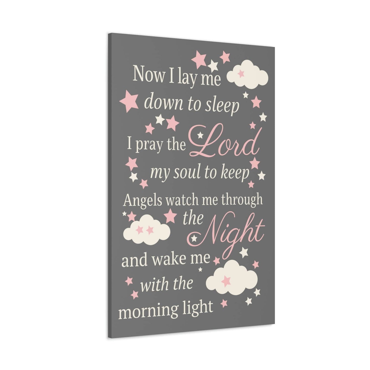 Baptism Gift Girl or Boy, Now I Lay Me Down To Sleep, Canvas Print, Christening Gift for Girl or Boy, Baby Room Decor, Child Prayer Sign, Childrens Prayer