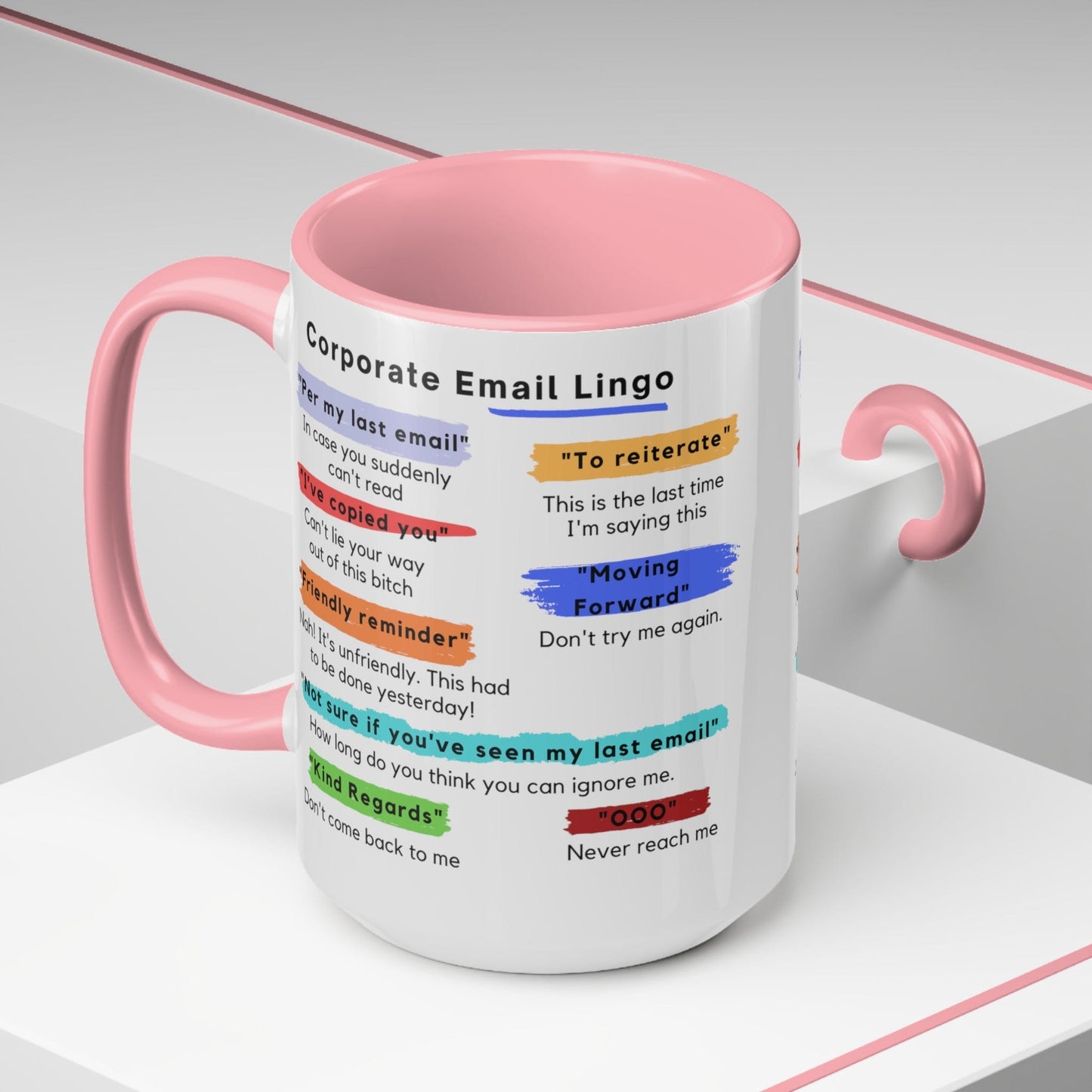 Corporate Email Lingo Two Tone Mug-Coworker Gift-Office Humor