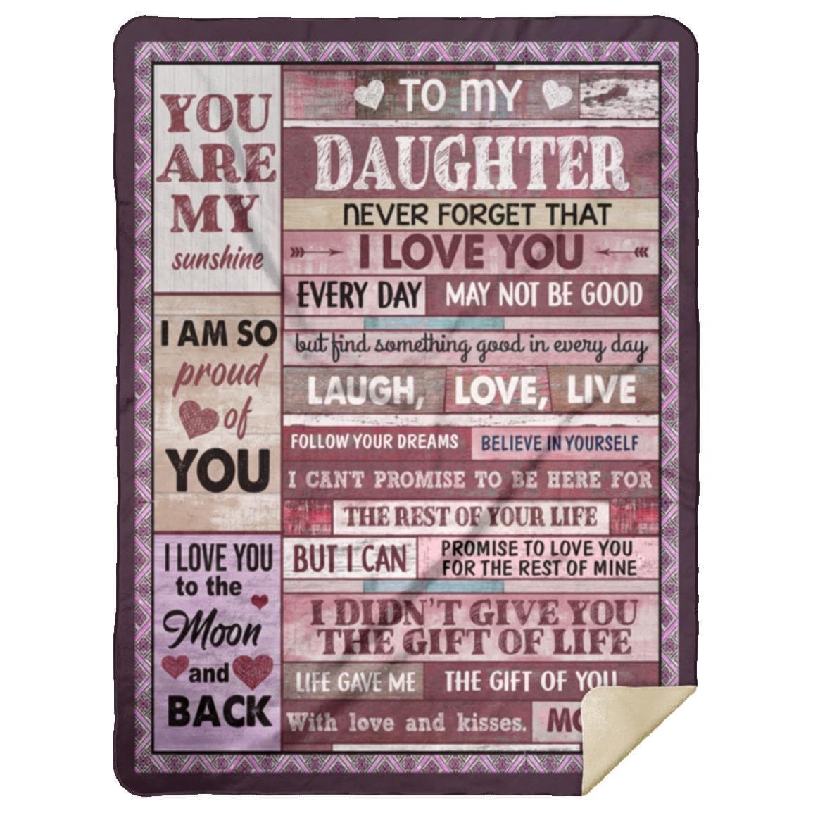 Laugh Love Live Pink Daughter Blanket from Mom