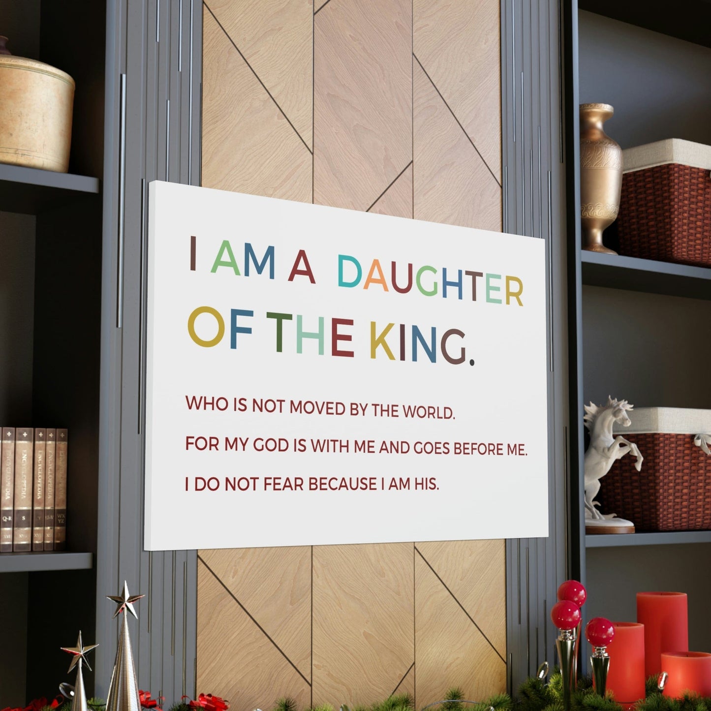 I am a Daughter of the King Wall Art Canvas , Nursery Wall Decor, Kids Room Decor