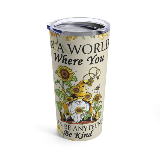 Be Kind Sunflower Gnome Personalized 20oz Tumbler