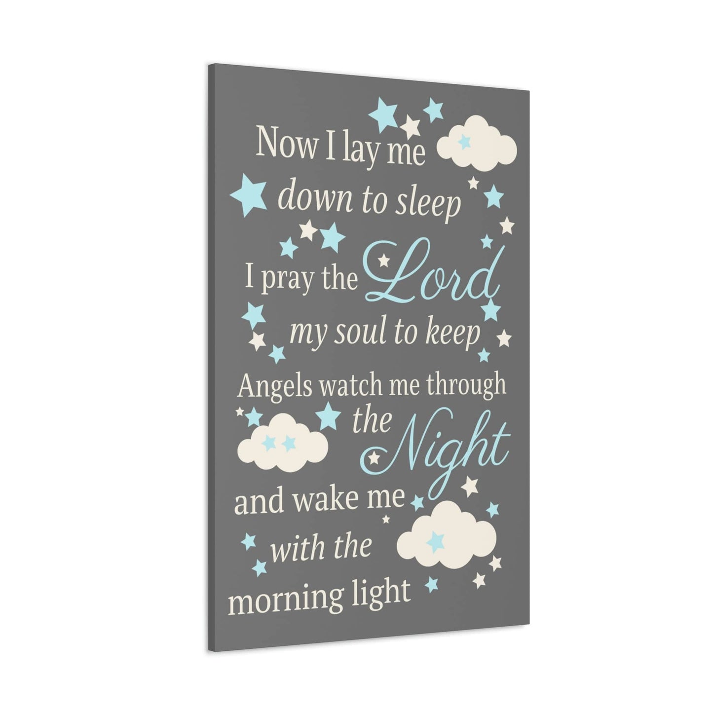 Baptism Gift Girl or Boy, Now I Lay Me Down To Sleep, Canvas Print, Christening Gift for Girl or Boy, Baby Room Decor, Child Prayer Sign, Childrens Prayer
