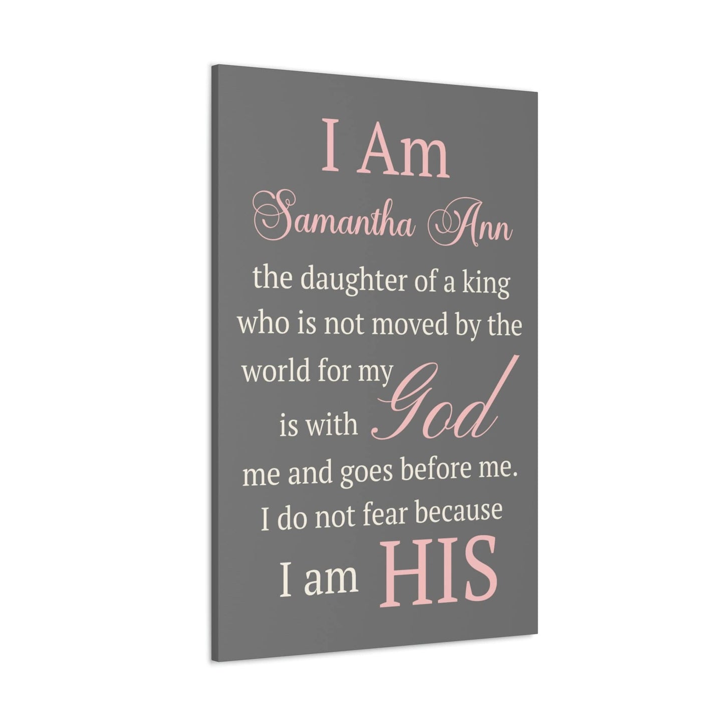 I Am the Daughter of a King,I Am the Son of a King Personalized Canvas Print, Baby Girl, Baby Boy Personalized Gift,Christian Baptism Gift, Dedication Gift, Catholic Nursery Decor