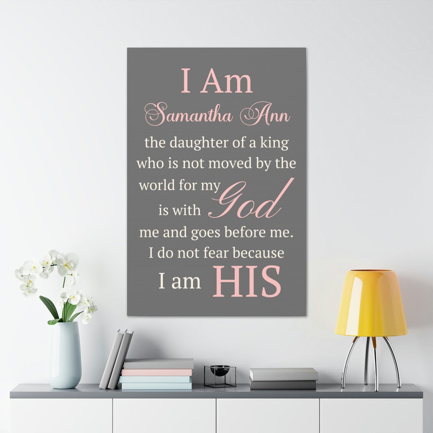 I Am the Daughter of a King,I Am the Son of a King Personalized Canvas Print, Baby Girl, Baby Boy Personalized Gift,Christian Baptism Gift, Dedication Gift, Catholic Nursery Decor