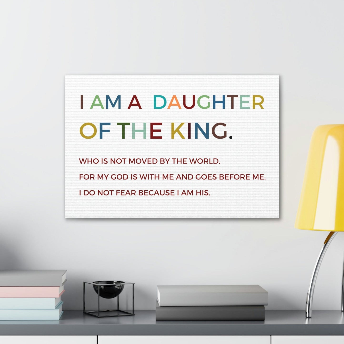 I am a Daughter of the King Wall Art Canvas , Nursery Wall Decor, Kids Room Decor