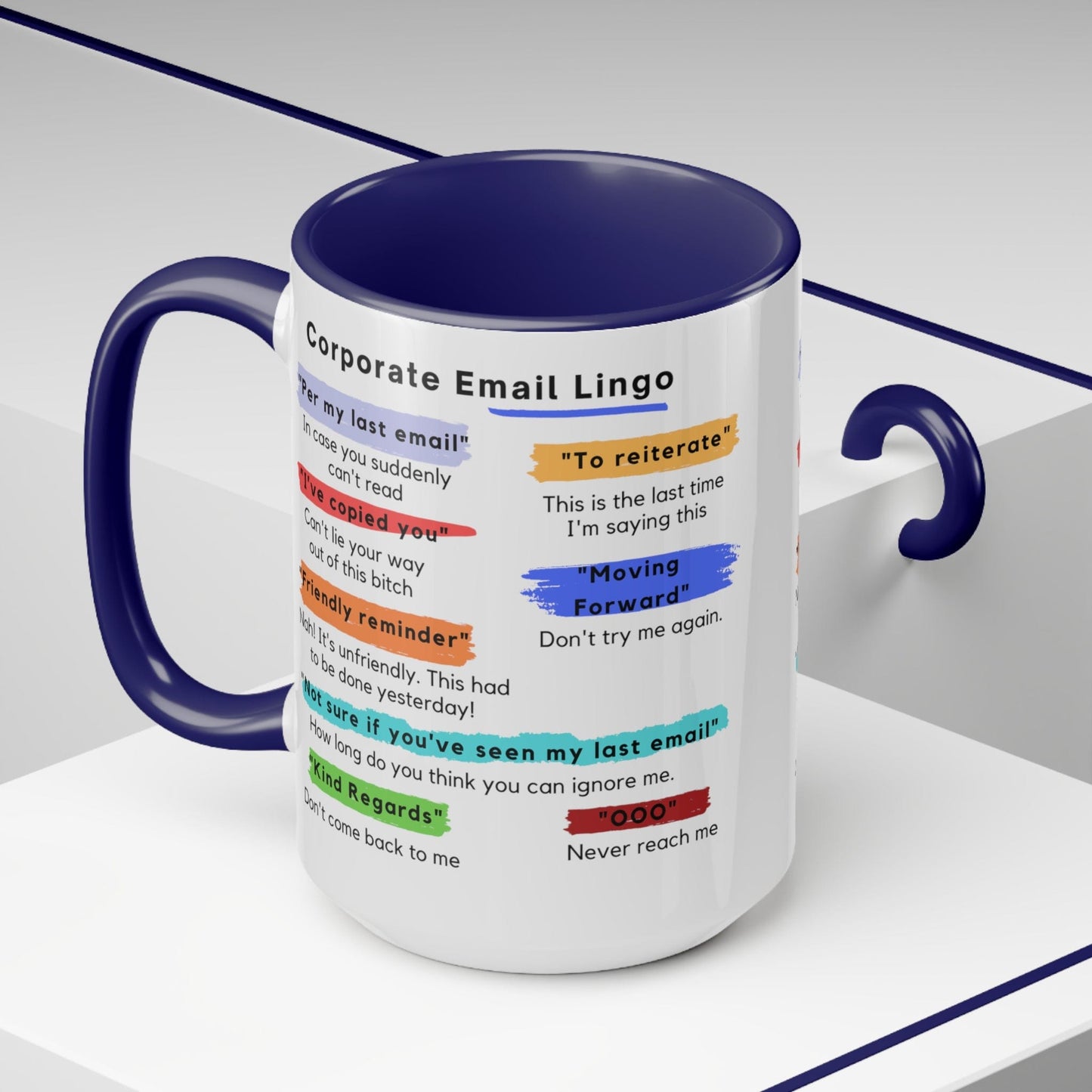 Corporate Email Lingo Two Tone Mug-Coworker Gift-Office Humor